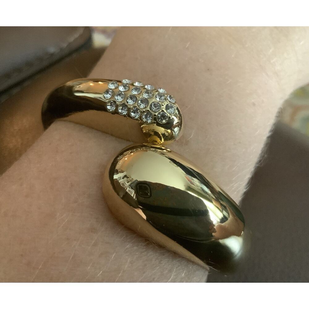 Gold Chunky Molten Solanales Bypass Bracelet Sculptural Cuff Pave Alexis Bittar - Picture 3 of 9